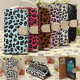 Premium LEOPARD Deluxe bling Card Wallet Leather flip Case Cover Samsung S4 SIV