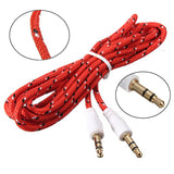 3.5mm AUX colour braided ROPE Male to Male Auxiliary Cable Stereo Audio AU selle