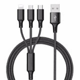 3 in 1 Multi USB Charger Charging Cable Cord For Mobile Micro USB TYPE Android
