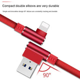 1m 2m 3m 90 ELBOW Fast Charging USB Charger Cable Data Sync Lead for iPhone iPad