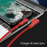 1m 2m 3m 90 ELBOW Fast Charging USB Charger Cable Data Sync Lead for iPhone iPad