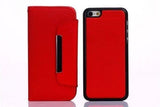 Magnetic Detachable 2 in 1 Magnet Leather ID Wallet Cover Case IPHONE 4