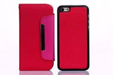 Magnetic Detachable 2 in 1 Magnet Leather ID Wallet Cover Case IPHONE 4