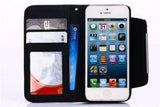 Magnetic Detachable 2 in 1 Magnet Leather ID Wallet Cover Case IPHONE 4