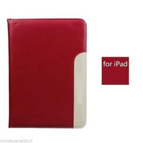 Luxury Smart Stand Leather case cover Apple iPad 6 or iPad Air 2  + HANDLE RED