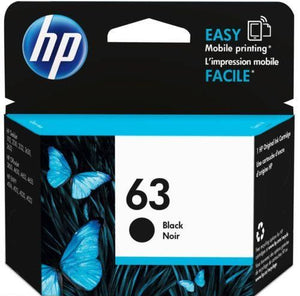 2 HP Genuine 63 BLACK Ink Cartridge For Deskjet 2130 2131 3630 3632 F6U62AA TWIN
