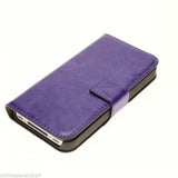 For iPhone 7 6 5 4 6s 5se 5c Leather Flip Wallet Case Card Cover - SLIM fit