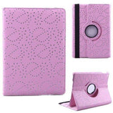 360 iPad MINI 4 Bling Rotation Rotate Swivel Leather Stand Cover Case DARK PINK