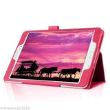 2 Fold Leather Flip Case Cover Stand Samsung Galaxy Tab S2 SM-T710 T715 - RED