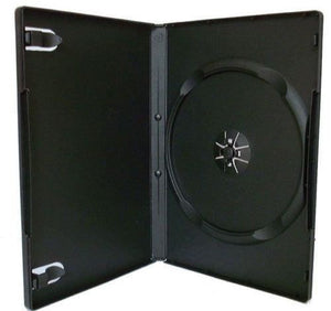 PREMIUM 100 x SINGLE BLACK DVD Case DVD Covers w/ Clear Outer Wrap 14mm Standard