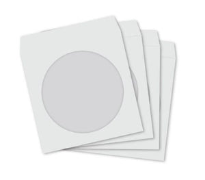 100 Paper CD / DVD Sleeves - HIGH QUALITY White Envelopes Plastic Window 120GSM