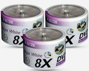 50 Ritek White PRINTABLE Blank DVD-R DVD -R media 8X 16x Full Hub Printable G05