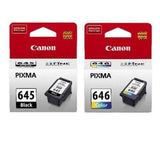 2 Canon PG-645 & CL-646 Black/Color Ink Cartridge - Twin Pack