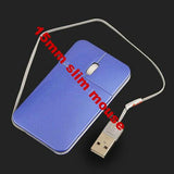 USB Wired Notebook Laptop PC plastic Optical SLIM 15mm Mouse WHITE BLUE PINK