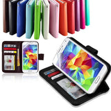 for Samsung S4 S5 S6 S7 leather wallet CREDIT CARD id holder flip case cover