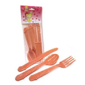 Dick Penis Tits Adult Party Bachelor Hen's Party knife fork spoon straws gun