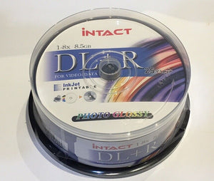 50 x Intact 8.5GB DVD+R DL 8X - Full Hub Photo Glossy Printable DUAL LAYER FAST