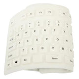 109 Keys USB Silicone Rubber Waterproof Flexible Foldable Keyboard -WHITE