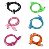 colour braided ROPE USB data sync charger Cable apple iPhone 3 4 4S iPad 1 2 3m