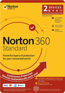 Norton 360 Standard 1 User 2 Devices 1 Year for PC Mac Android 2024-2025 AU NZ