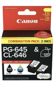 2 Canon PG-645 & CL-646 Black/Color Ink Cartridge - Twin Pack