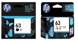 2 Genuine HP 63 ink cartridges F6U62AA black F6U61AA colour for envy 4523 4524 #