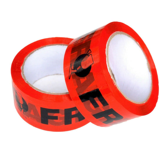 6 x Rolls Fragile Packing Packaging Tape 48mm x 75m 48micron GREAT QUALITY