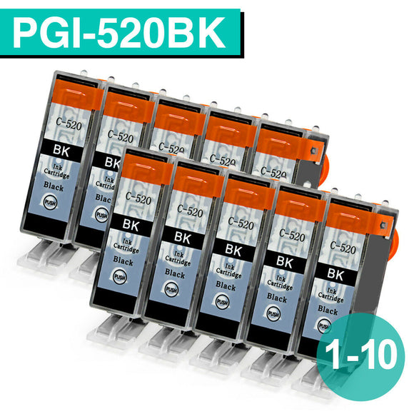 1-10 BLACK Canon PGI-520 Ink Cartridges for Canon PIXMA MP560 MP620 MP630 nonoem