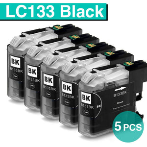 5x Black only LC133 LC131 for Brother DCPJ152W J172W MFC J870DW J470DW V3 Nonoem