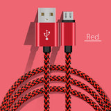 1M 2M 3M Strong Braided MICRO USB Data Charger Cable Cord For Android Samsung