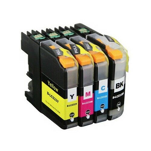 4x Generic LC233 LC-233 BCMY Ink Cartridges for Brother MFC-J5320DW Nonoem