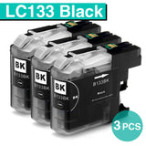 3x 5x BLACK only Ink Cartridges LC-133 LC-131 For Brother DCP-J172W J152W Nonoem