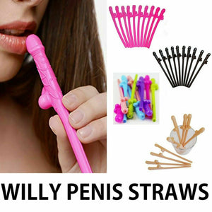 10/20/50X Willy Penis Dick Straw Hens Night Party Straws Mix Colours Bachelorett