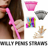 10/20/50X Willy Penis Dick Straw Hens Night Party Straws Mix Colours Bachelorett