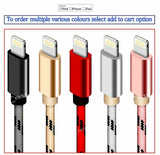 Braided Fast Charging Cable Charger Cord For iPhone 11 12 X 7 8 XS 6 iPad 9 8 7