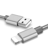 1M METAL Winding Spring Cord MICRO USB samsung huawei lg Charger Sync Data Cable