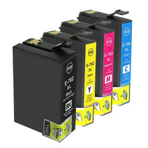 NONoem Ink Cartridge for Epson 702XL 4 Value WorkForce Pro WF-3720 WF-3725