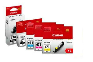 5 Canon Genuine PGI-670XL CLI-671XL Ink Set cli671XL 670XL MG5760/MG5765/MG6860