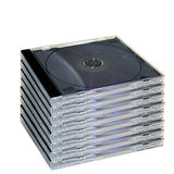 100 Standard 10mm 10.2mm Jewel BLACK CD Cases with clear Tray SINGLE Disc