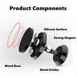 2x Universal Magnetic Magnet Car Phone Holder For iPhone 15 14 13 12 Pro - RED