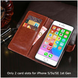 slim pu LEATHER Wallet Flip Case Card Stand Cover For iPhone 4 5s 6 SE (1st Gen)