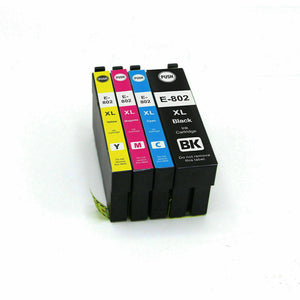 4x NON genuine 802XL Colours Ink Cartridge For Epson WorkForce Pro WF 4720 4740